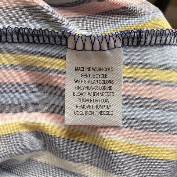 Eye Candy Love Blue Striped Short Sleeve Shirt Women's Size Medium NWT - Picture 6 of 7